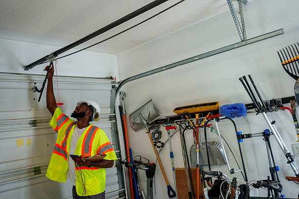 Professional Garage Door Maintenance technician working in Norco, CA